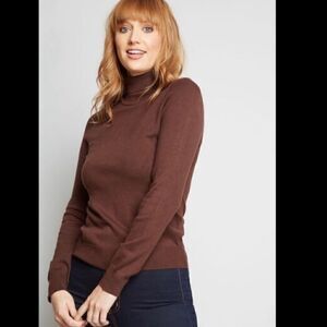 ModCloth charter school brown turtleneck sweater